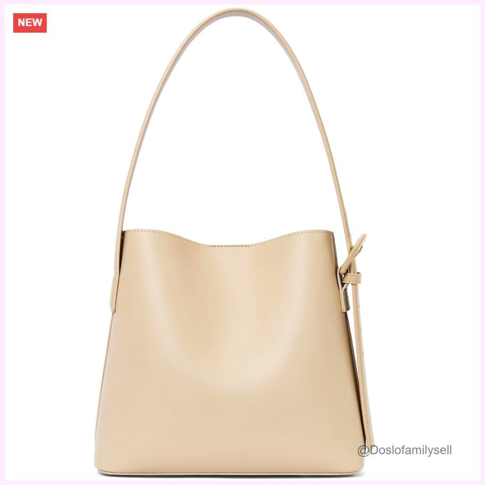 Vegan Leather Bucket Bag Adjustable Strap Spacious Shoulder Purse